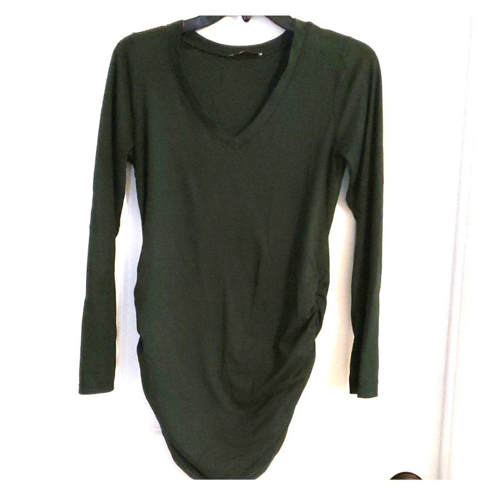 Dark Green Long Sleeve Maternity Top - S